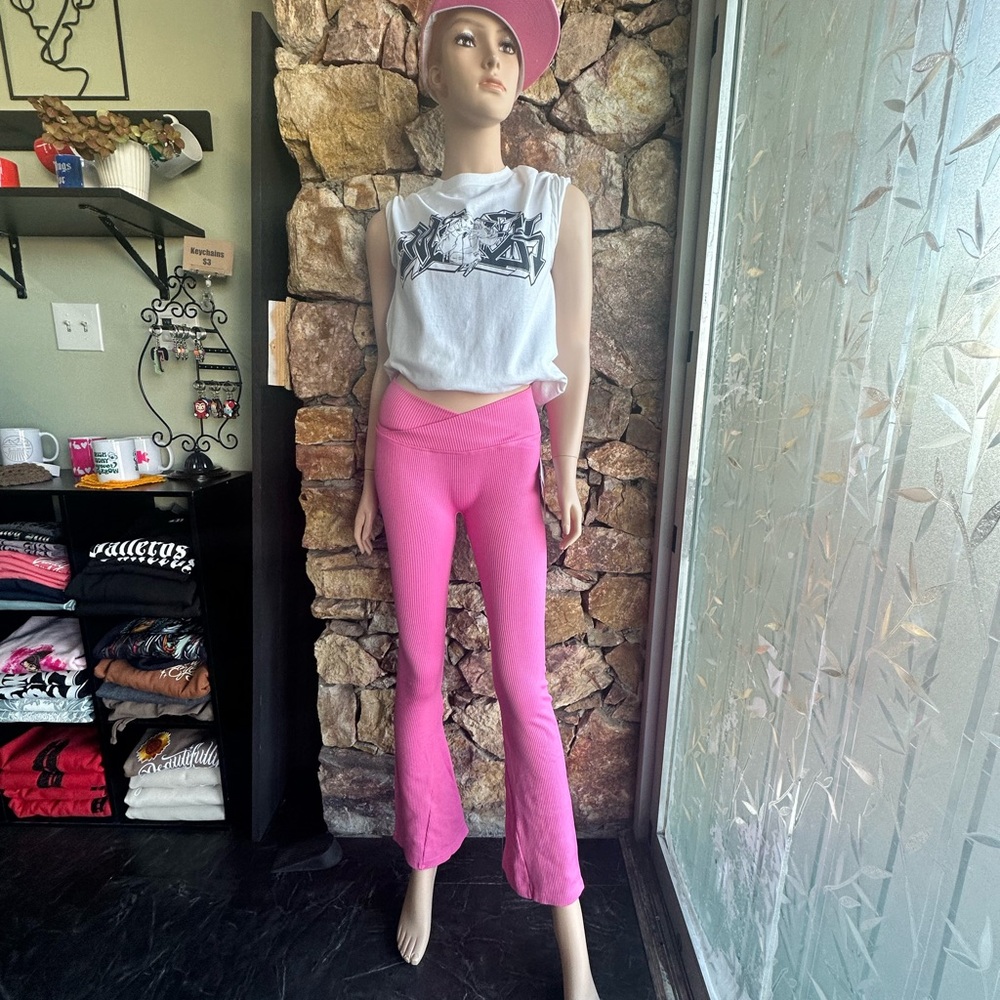 Pink Flared Leggings